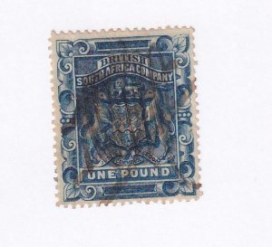 BRITISH SOUTH AFRICA COMPANY # 1-8 VF USED £1 COAT OF ARMS CAT VALUE $234