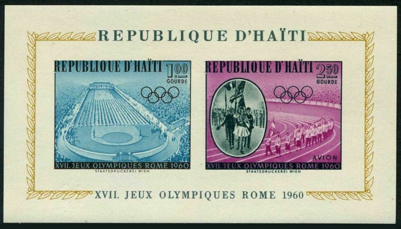 Haiti 462-C165,C165a,MNH.Michel 629-635,Bl.14. Olympics Rome-1960.Stadium. 