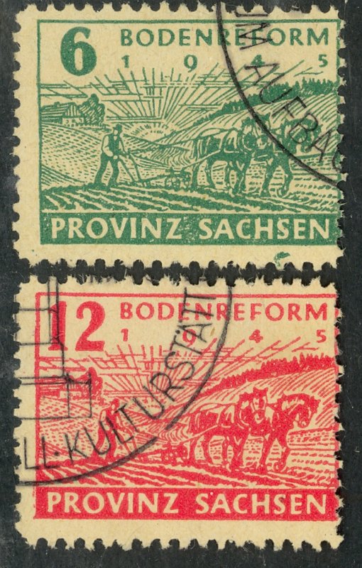 GERMANY SOVIET OCCUPATION SAXONY PROVINCE 1945-46 LAND REFORM Mi85Axa-86Axa VFU