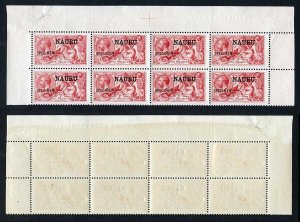 NAURU SG17s 1916 5/- Waterlow Seahorse Top two rows opt Specimen Superb U/M