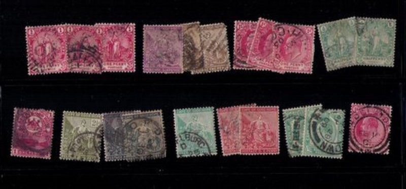 CAPE OF GOOD HOPE 1871/1904 Sc 23-24 WITH OTHERS LOT OF 21 USED A FEW FAULTS