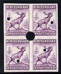 Newfoundland 1941-44 KG6 Caribou 5c imperf marginal PROOF...