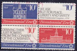 U.S. # 1546a, First Continental Congress, Block of 4, Used
