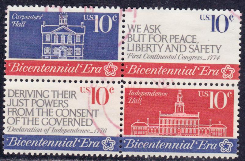 U.S. # 1546a, First Continental Congress, Block of 4, Used