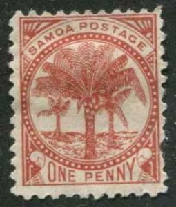 Samoa SC 12 Palm Trees 1p wmk 62 type 3  MH