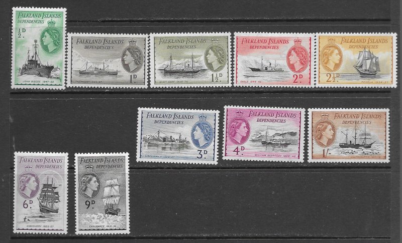 Falkland Islands 1L19-28 MLH short set, f-vf. see desc. 2020 CV $21.25