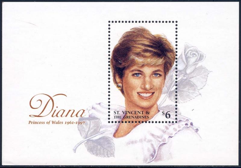St Vincent 1997 Sc 2496-9 Diana Princess of Wales SS Stamp**
