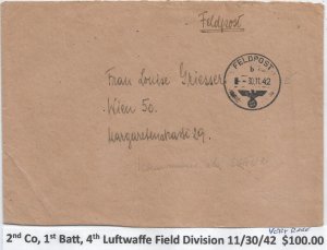 WW2: 2nd Co, 1st Batt, 4th Luftwaffe Field Division 1942 (very rare) (M6022)