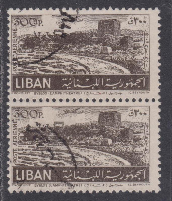 Lebanon Airmail # C174 , Byblos Amphitheater , F-VF used Pair - I Combine S/H