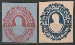 Honduras 1891 postal stationery cut squares