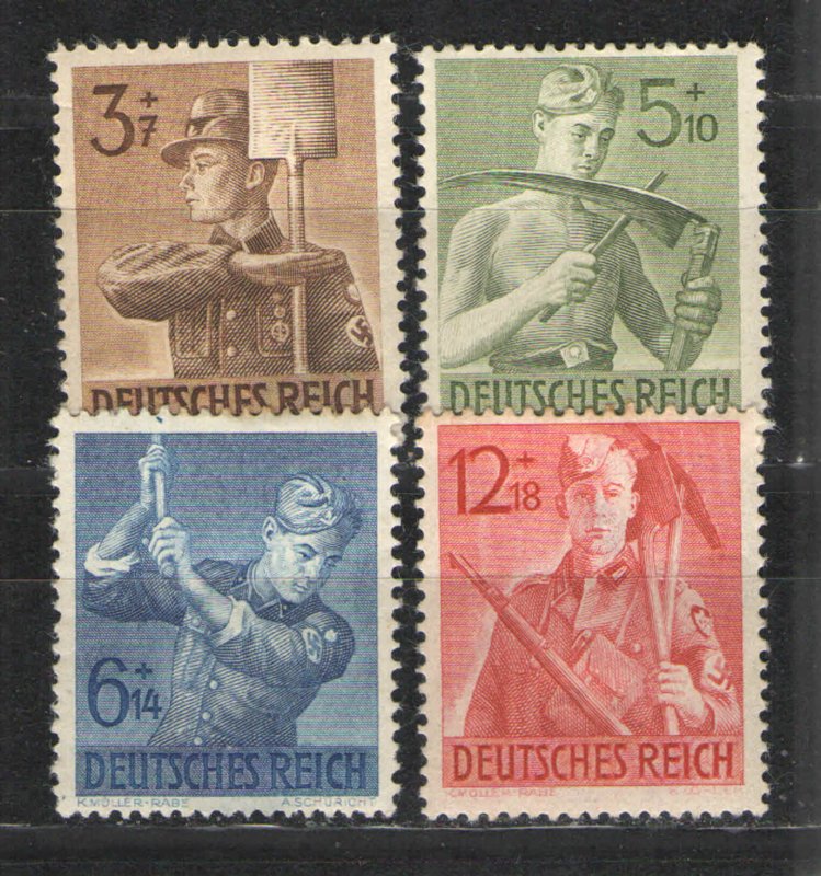 Germany - Third Reich 1943 Sc# B237-B240 MHR G - Reich Labor Service