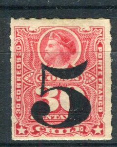 CHILE; 1900 early Columbus surcharged issue Mint hinged Shade of 5/30p. value