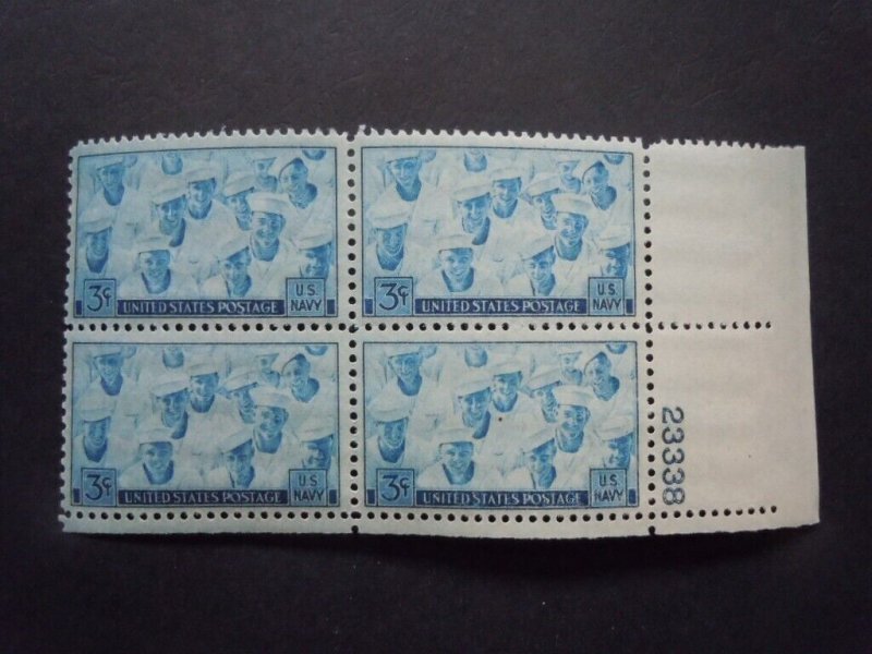 #935 3c Coast Guard Plate Block #23338 LR MNH OG VF Includes New Mount