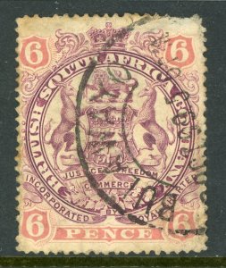 Southern Rhodesia 1897 British South Africa QV 6d SG #71 VFU A544