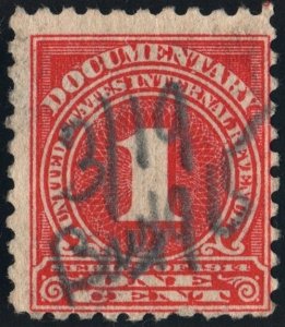 R207 1¢ Documentary Stamp (1914) Used