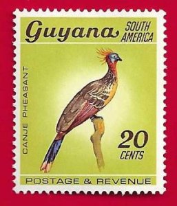 GUAYANA SCOTT#75 1969 20c CANJE PHEASANT - MH