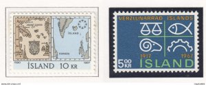 Sp727 1967 Iceland Atlantic Map Expo 67 Montreal Michel #411,2 2St Mnh