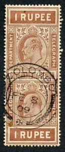 Ceylon Telegraph SGT174 1r Whole Stamp
