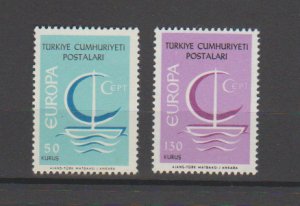 Turkey 1718-1719 Europa CEPT 1966 MNH Symbolic Ship