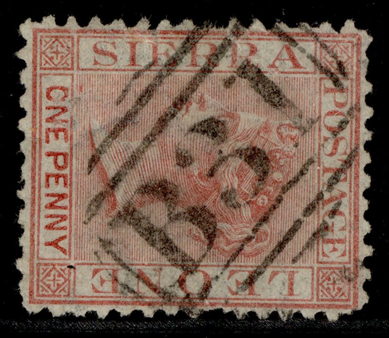 SIERRA LEONE QV SG7, 1d rose-red, USED. Cat £50.