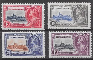 LEEWARD ISLANDS SG88/91 1935 SILVER JUBILEE SET MTD MINT