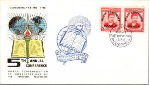 Philippines FDC 1956 - 5th Annual WCOPT Conference - 2x5c Stamp - Pair - F43135