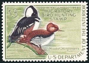United States Hunting Permit Stamp Scott RW35 (1968) Mint NH VF, CV $65.00 C