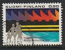 1977 Finland - Sc 601 - used VF - 1 single - People fleeing fire and water