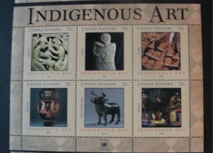 2004 UN Indigenous Art Souvenir Sheets # 346-422-862, All MNH