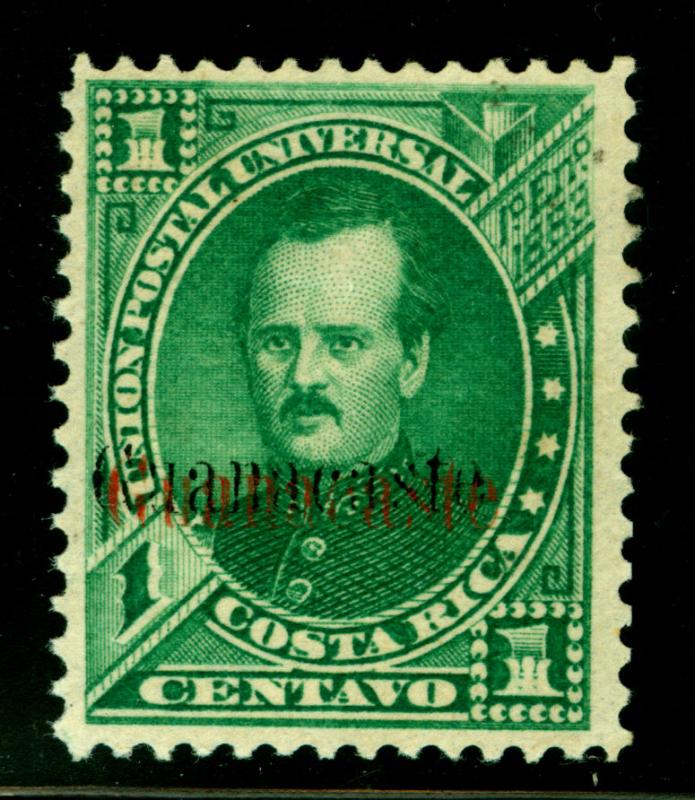 COSTA RICA 1885 GUANACASTE - Gen. P Fernandez 1c DOUBLE OVPT. Yv 1d(Sc 4b) MH RR