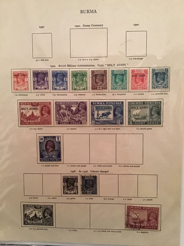 Burma 1937 to1946  stamp pages R23380