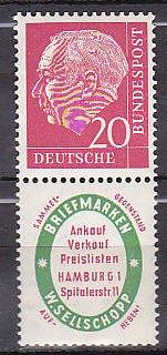 Germany Michel S31 1955 Heuss w/label MH