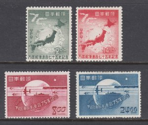 Japan Sc 474-477 MOG. 1949 UPU Anniversary, cplt set, fresh, bright, well center