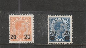Denmark  Scott#  176-177  MH  (1926 Surcharged)