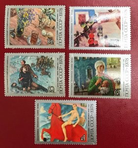 1978 Russia Sc 4684-4688 MNH Paintings by Petrov-Votkin CV$3.00 Lot 1832