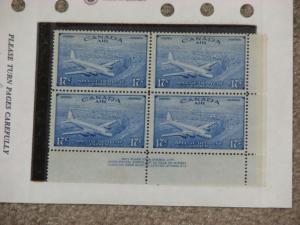 Canada Airmail Scott# CE3 Plate Block, MNH