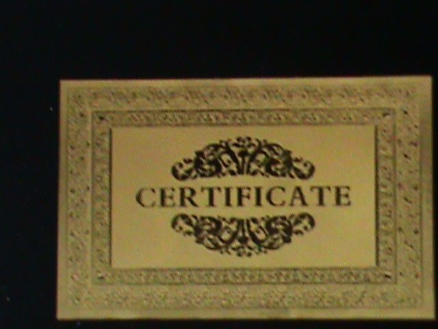 ​UNITED KINDOM-QUEEN ELIZABTH II 24 KARAT GOLD REPLICA $100 -VF WITH CERTIFICATE