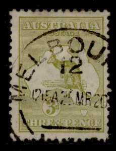 AUSTRALIA GV SG37, 3d yellow-olive, USED.