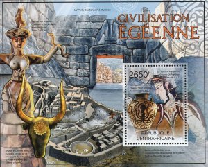 Aegean Civilization Stamp Lions Door Greece Souvenir Sheet Mint NH