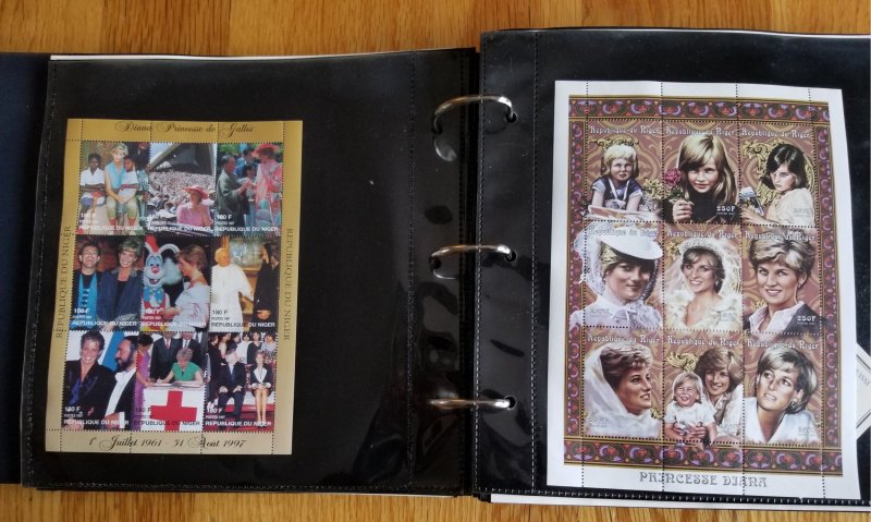 3 Albums Souvenir Sheets; Danna, Queen Elizabeth, Prince Charles and More