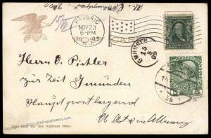 USA 1905 Austria Mixed Frank Transatlantic Cover Passiac Flag Cancel Posta 79422