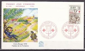 France, Scott cat. B512. Red Cross-Fables. Tortoise & Hare. First day cover.