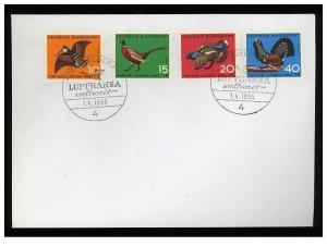 Germany 1965 Scott B404-B407 (4) on cover - Birds