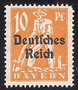 Bavaria #257 10pf Plowman Stamp Mint OG LH F-VF