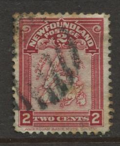 Newfoundland - Scott 86 - Pictorial Definitive - 1908 - Used - Single 2c Stamp