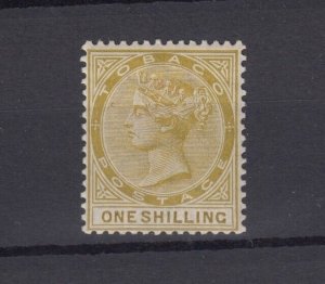 Tobago QV 1880 1/- Yellow Ochre SG12 MVLH BP4750