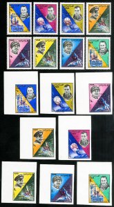 Yemen Stamps MNH XF Space Perf & Imperf Sets