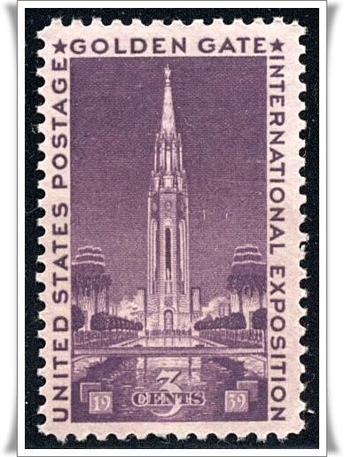SC#852 3¢ Golden Gate Exposition Single MNH