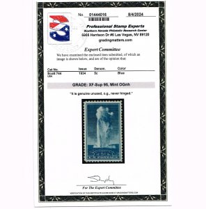 EXCEPTIONAL GENUINE SCOTT #744 PRISTINE OG NH PSE CERT GRADED XF-SUPERB 95