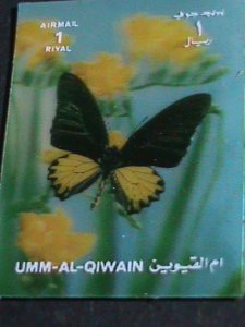 UMM AL QIWAIN STAMP-COLORFUL 3D-RARE STAMP-LOVELY BUTTER FLY, MINT STAMP- VF